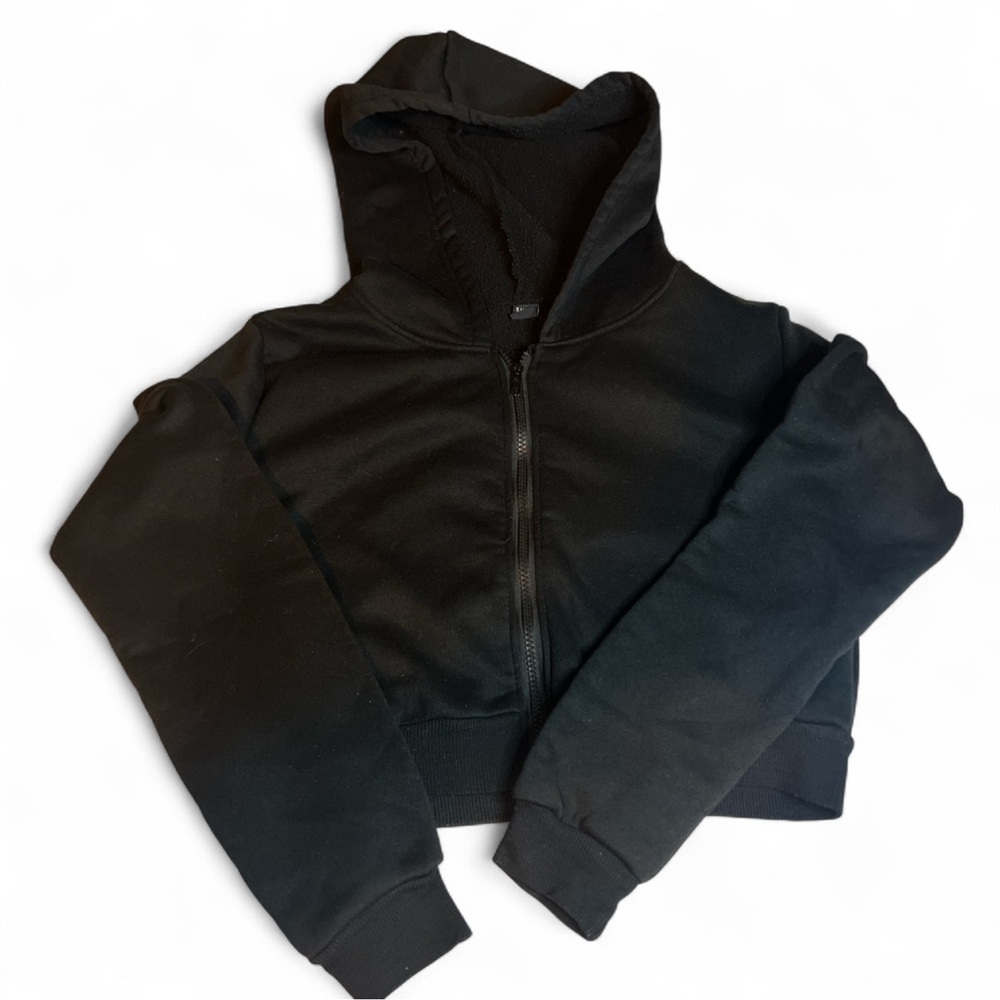 Shein Bundle - Black Zip-Up Hoodie “Love Never Fails” & Black Seamless Jumpsuit